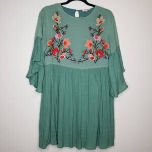 Umgee| Babydoll embroidered boho Dress